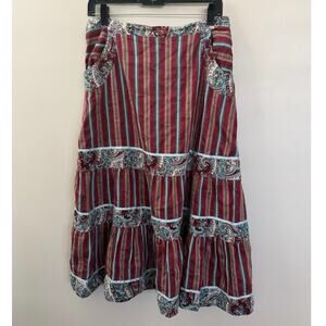 Women’s Petro Zillia Maxi skirt in Stripes/Paisley Pattern SZ M